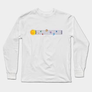 Plats of Solar System in a Dark Music Sheet Long Sleeve T-Shirt